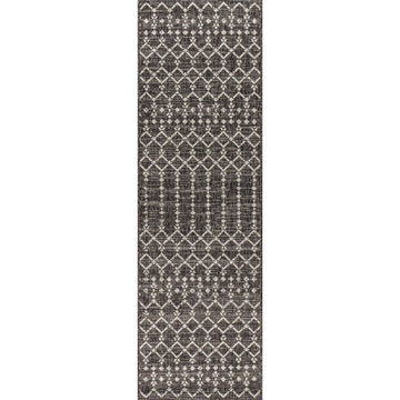 Ourika Moroccan Geometric Textured Weave Indoor/outdoor Runner Rug